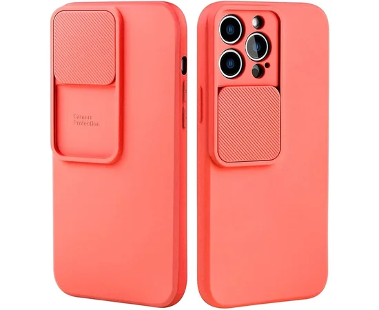 Силиконовый чехол "Vertical Lens Protection" для iPhone 13 Pro Max Розово-оранжевый