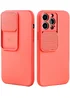 Силіконовий чохол "Vertical Lens Protection" для iPhone 13 Pro Рожево-оранжевий