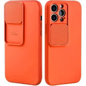Силіконовий чохол "Vertical Lens Protection" для iPhone 14 Pro Помаранчевий