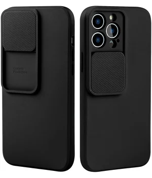 Силиконовый чехол "Vertical Lens Protection" для iPhone 13 Pro Max Черный