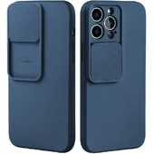 Силиконовый чехол "Vertical Lens Protection" для iPhone 14 Pro Синий