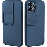 Силиконовый чехол "Vertical Lens Protection" для iPhone 13 Pro Max Синий