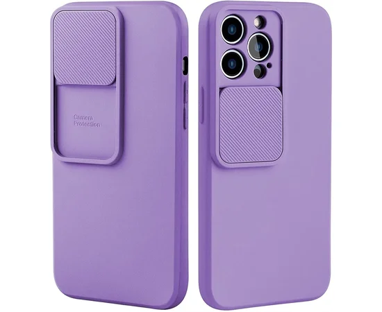 Силіконовий чохол "Vertical Lens Protection" для iPhone 13 Pro Фіолетовий