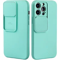 Силиконовый чехол "Vertical Lens Protection" для iPhone 13 Pro Max Бирюзовый