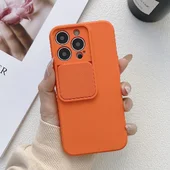 Силиконовый чехол "Vertical Lens Protection" для iPhone 13 Pro Max Оранжевый