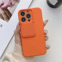 Силиконовый чехол "Vertical Lens Protection" для iPhone 13 Pro Max Оранжевый