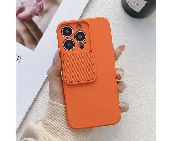 Силиконовый чехол "Vertical Lens Protection" для iPhone 14 Pro Оранжевый
