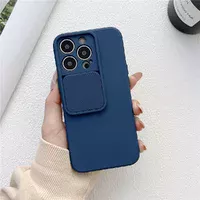 Силиконовый чехол "Vertical Lens Protection" для iPhone 13 Pro Синий