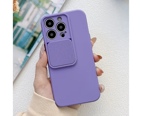 Силіконовий чохол "Vertical Lens Protection" для iPhone 13 Pro Фіолетовий