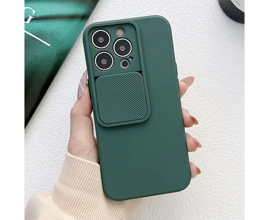 Силиконовый чехол "Vertical Lens Protection" для iPhone 14 Pro Зеленый