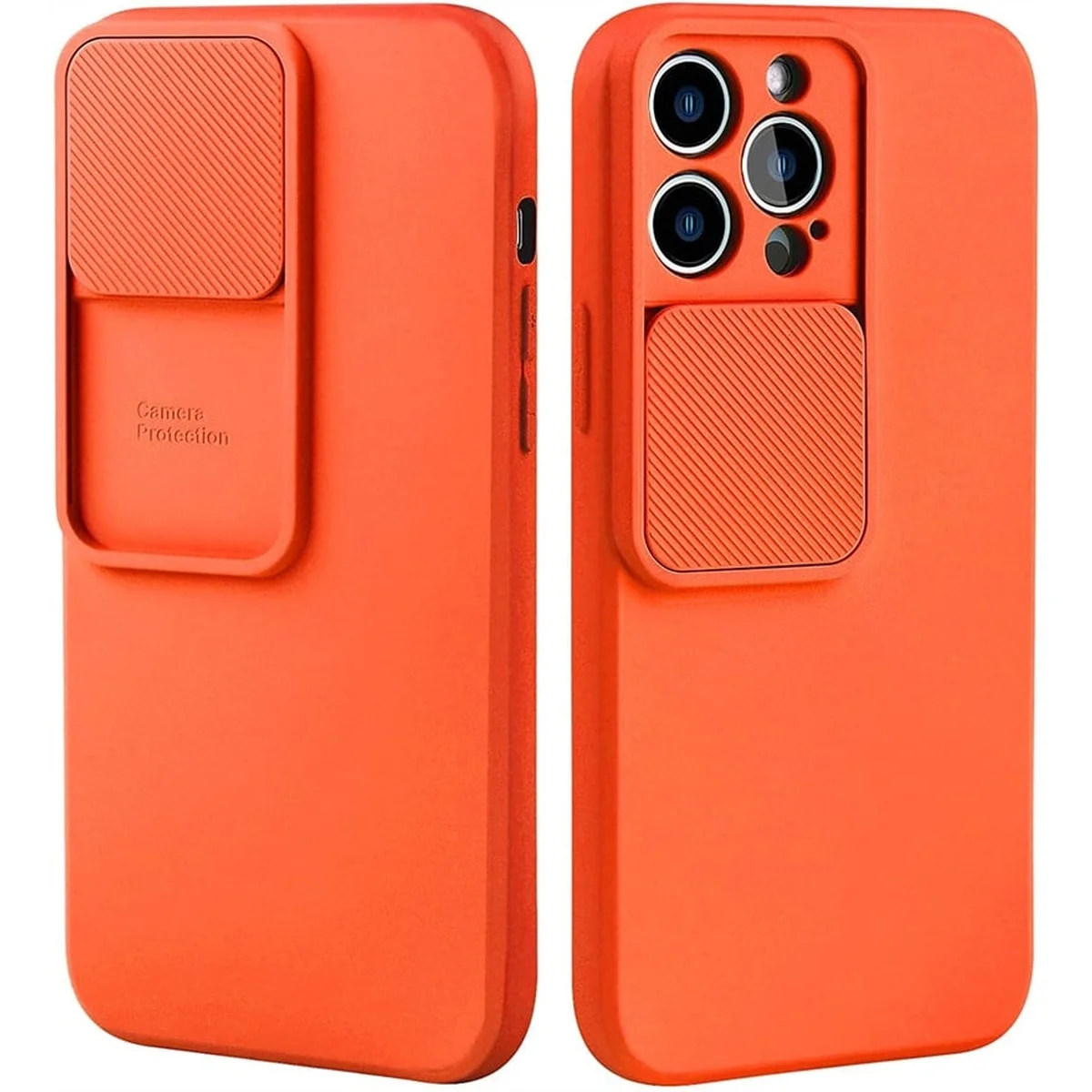 Силіконовий чохол "Vertical Lens Protection" для iPhone 13 Pro Помаранчевий