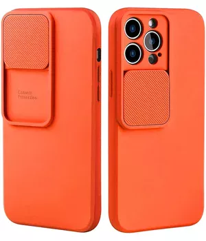 Силіконовий чохол "Vertical Lens Protection" для iPhone 13 Pro Помаранчевий