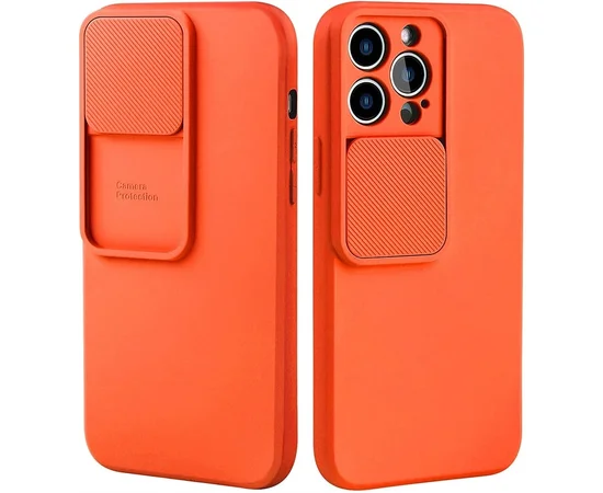 Силіконовий чохол "Vertical Lens Protection" для iPhone 13 Pro Max Помаранчевий