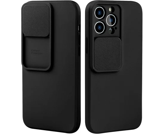 Силиконовый чехол "Vertical Lens Protection" для iPhone 13 Pro Черный