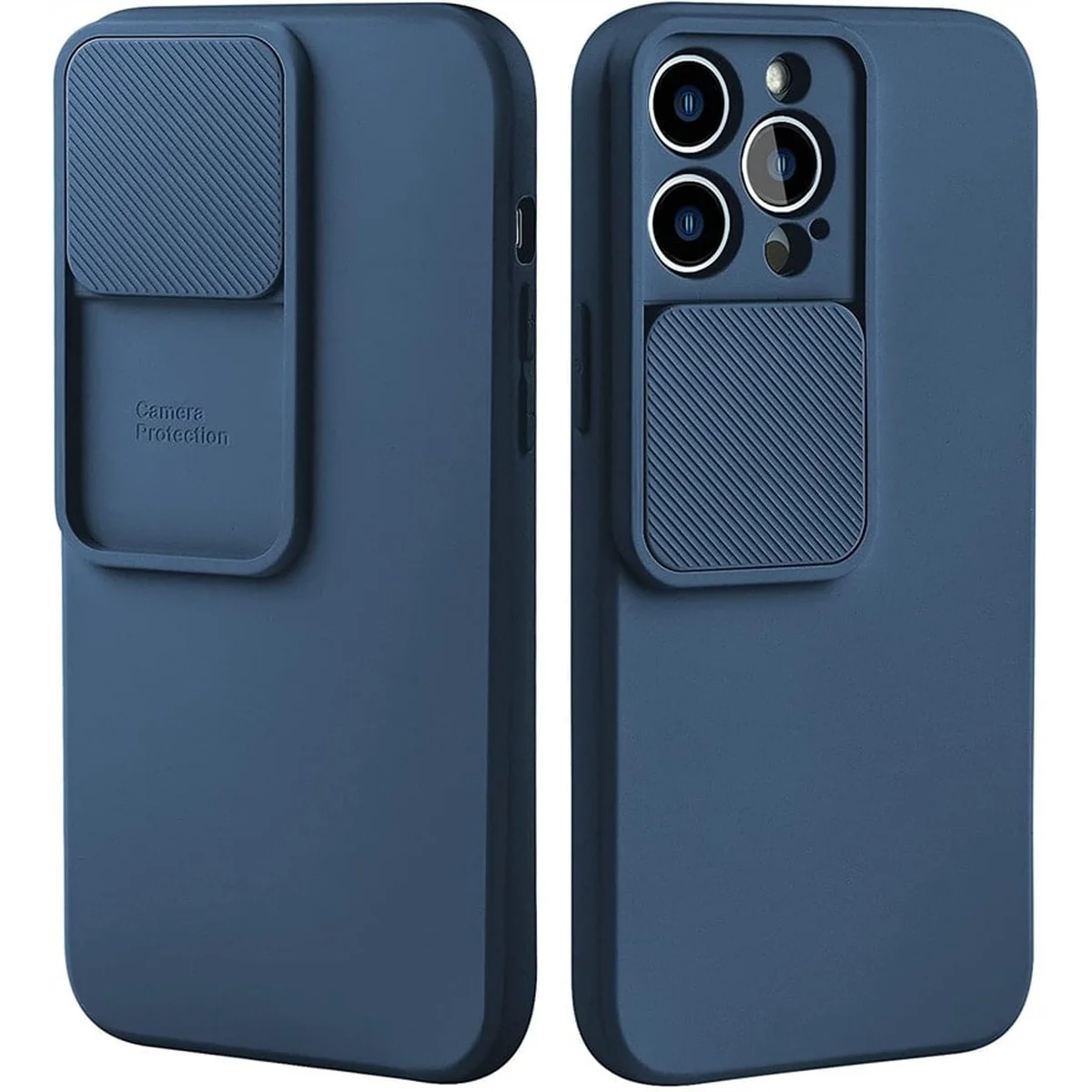 Силиконовый чехол "Vertical Lens Protection" для iPhone 13 Pro Синий