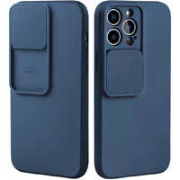 Силиконовый чехол "Vertical Lens Protection" для iPhone 13 Pro Синий