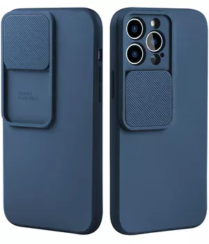 Силіконовий чохол "Vertical Lens Protection" для iPhone 13 Pro Max Синій