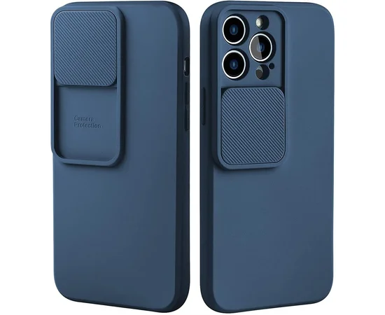 Силіконовий чохол "Vertical Lens Protection" для iPhone 13 Pro Синій