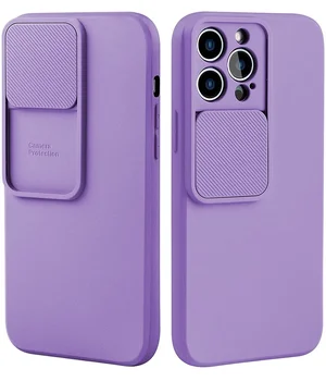 Силіконовий чохол "Vertical Lens Protection" для iPhone 13 Pro Фіолетовий