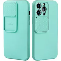 Силиконовый чехол "Vertical Lens Protection" для iPhone 13 Pro Бирюзовый