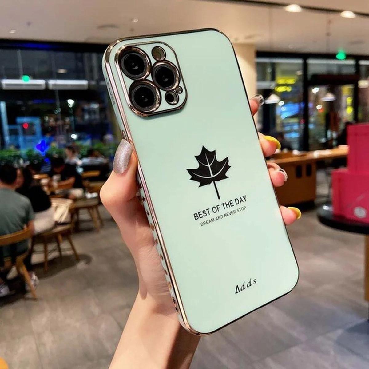 Силиконовый чехол "Plating Maple" для iPhone 14 Pro Зелёная мята