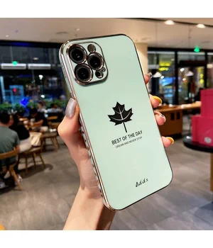 Силіконовий чохол "Plating Maple" для iPhone 14 Pro Max Зелена м'ята