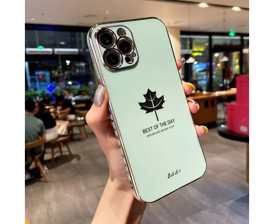 Силіконовий чохол "Plating Maple" для iPhone 14 Pro Max Зелена м'ята
