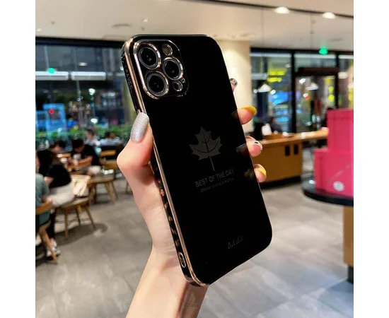 Силіконовий чохол "Plating Maple" для iPhone 14 Pro Чорний