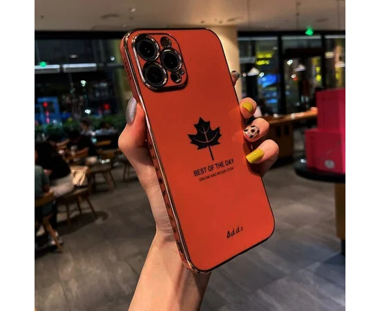 Силиконовый чехол "Plating Maple" для iPhone 14 Pro Crimson Red