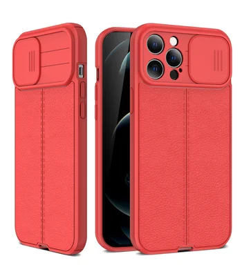 Силіконовий чохол "Camshield" зі шторкою для iPhone 12 Pro Max Червоний