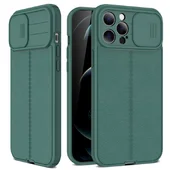 Силиконовый чехол "Camshield" со шторкой для iPhone 13 Pro Max Зеленый