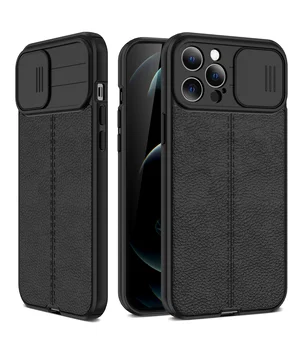 Силиконовый чехол "Camshield" со шторкой для iPhone 12 Pro Max Черный