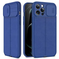 Силиконовый чехол "Camshield" со шторкой для iPhone 14 Pro Max Синий