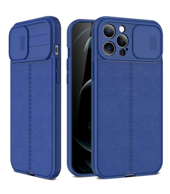 Силіконовий чохол "Camshield" синій із шторкою для iPhone 12 Pro