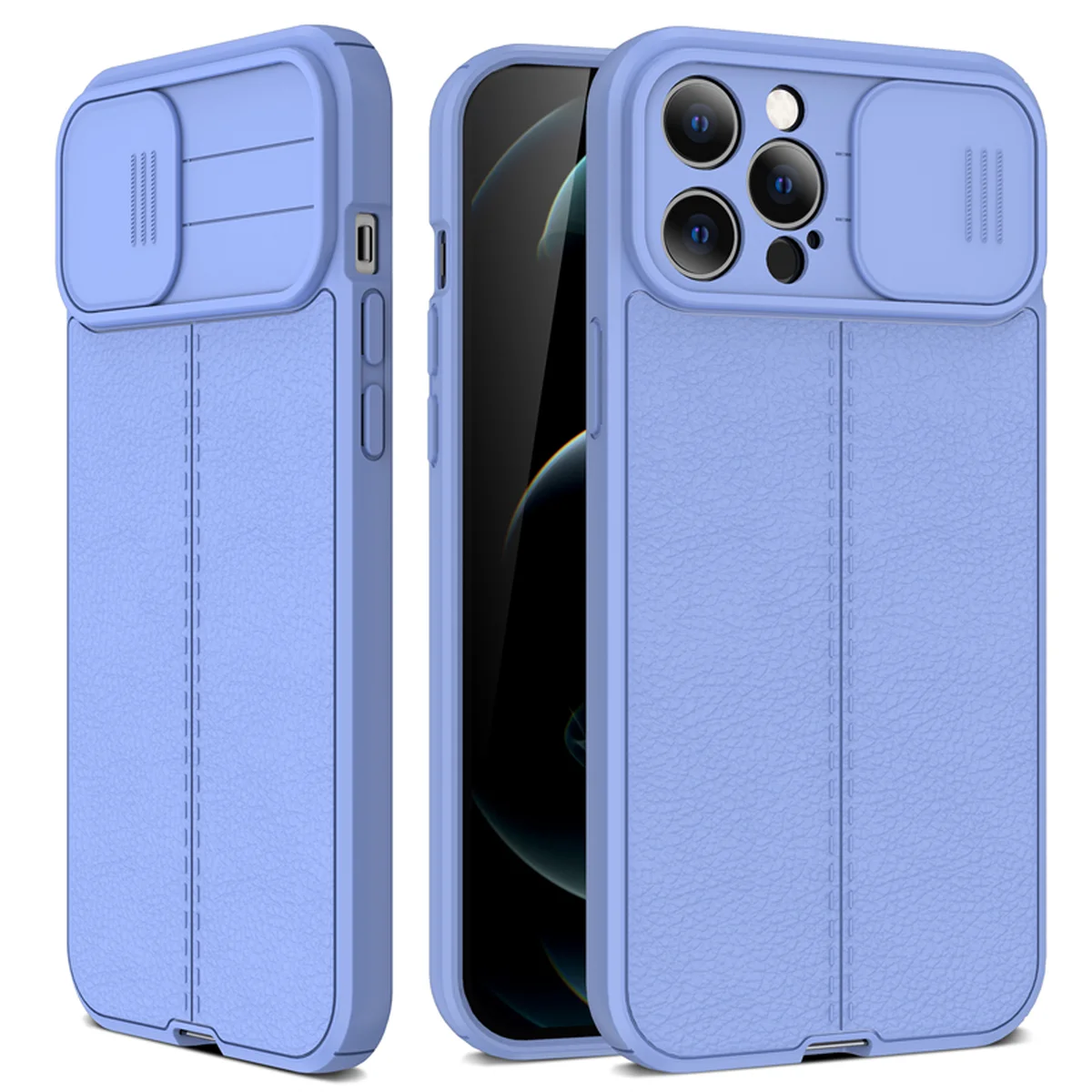 Силиконовый чехол "Camshield" со шторкой для iPhone 12 Pro Max Фиолетовый
