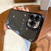 Силиконовый чехол "Shining Plating" для iPhone 13 Pro Max Черный