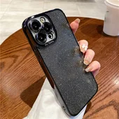 Силиконовый чехол "Shining Plating" для iPhone 14 Pro Max Черный