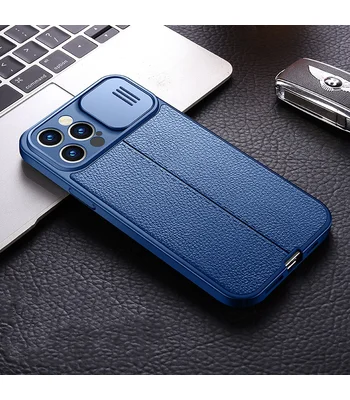 Силіконовий чохол "Camshield" синій із шторкою для iPhone 12 Pro