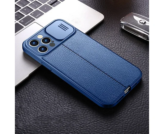 Силіконовий чохол "Camshield" зі шторкою для iPhone 12 Pro Max Синій