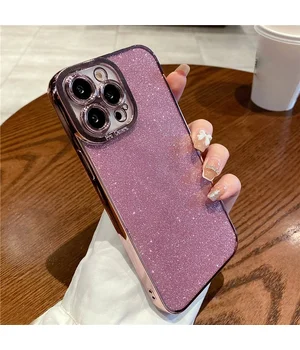 Силиконовый чехол "Shining Plating" для iPhone 12 Pro Max Розовый