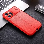 Силиконовый чехол "Camshield" со шторкой для iPhone 13 Pro Max Красный