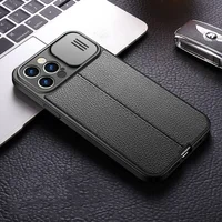 Силиконовый чехол "Camshield" черный со шторкой для iPhone 12 Pro