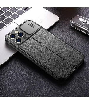 Силиконовый чехол "Camshield" со шторкой для iPhone 12 Pro Max Черный