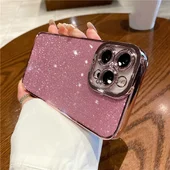 Силиконовый чехол "Shining Plating" для iPhone 13 Pro Max Розовый