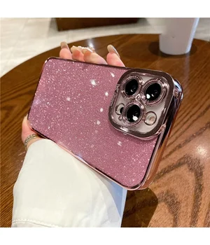 Силиконовый чехол "Shining Plating" для iPhone 12 Pro Max Розовый