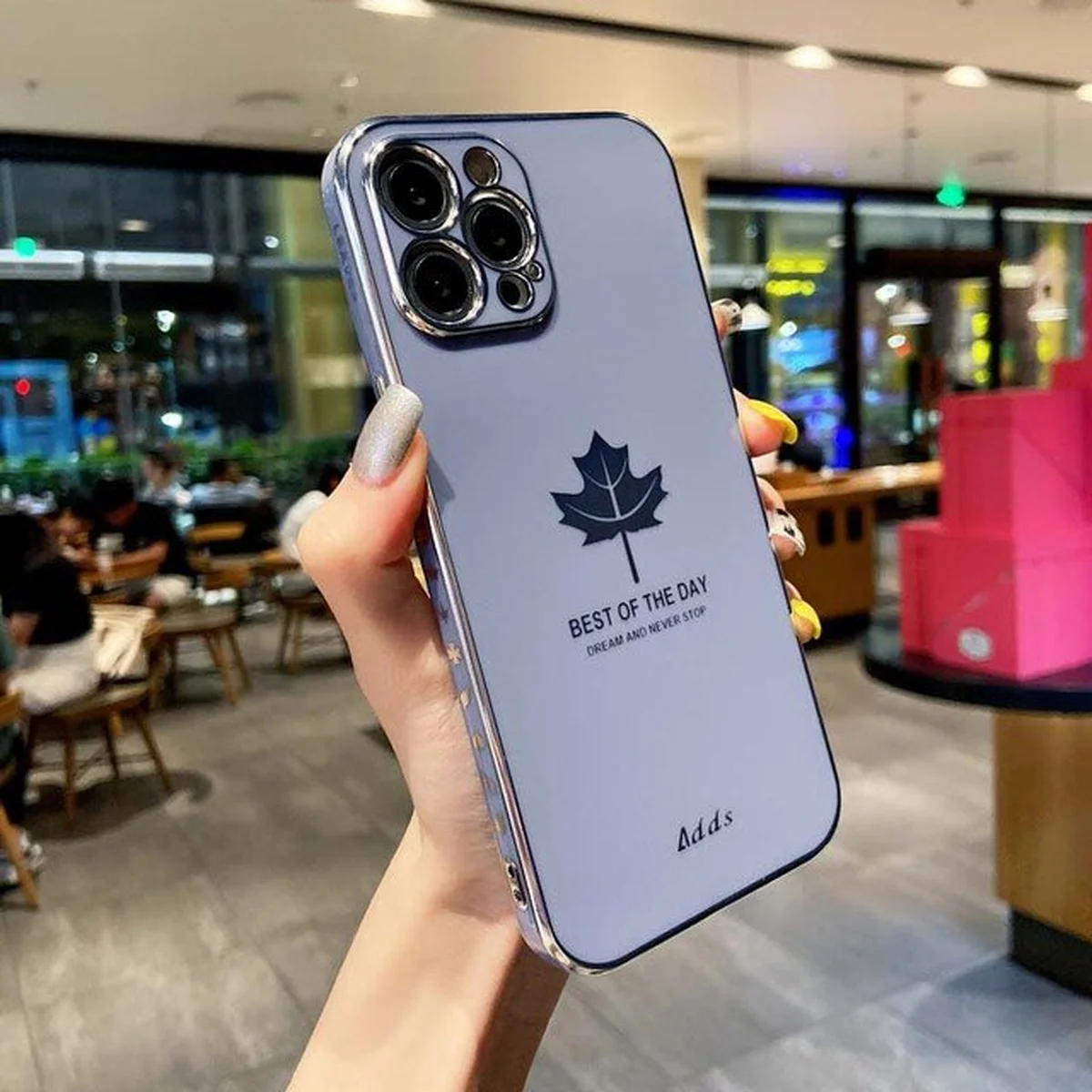 Силиконовый чехол "Plating Maple" для iPhone 14 Pro Лавандово-синий