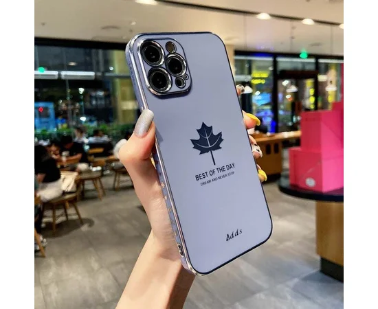 Силіконовий чохол "Plating Maple" для iPhone 14 Pro Лавандово-синій