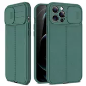 Силиконовый чехол "Camshield" со шторкой для iPhone 14 Pro Зеленый
