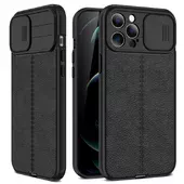 Силиконовый чехол "Camshield" со шторкой для iPhone 12 Pro Max Черный
