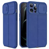 Силиконовый чехол "Camshield" со шторкой для iPhone 12 Pro Max Синий